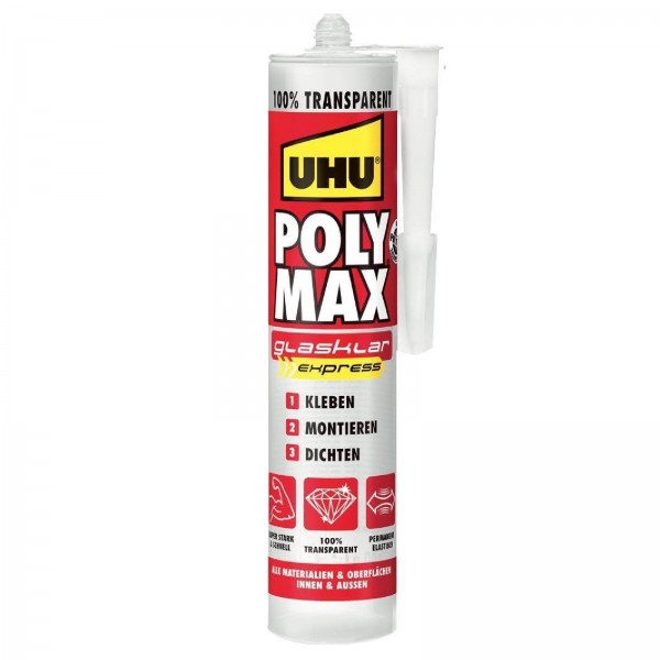 UHU Montagekleber Polymax Express Glasklar Kleber 300 g