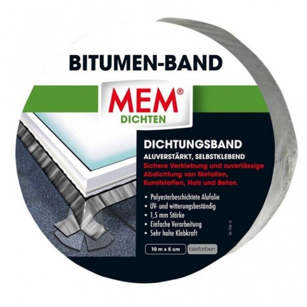 MEM Bitumen-Band blei 7,5 cm x 10 m