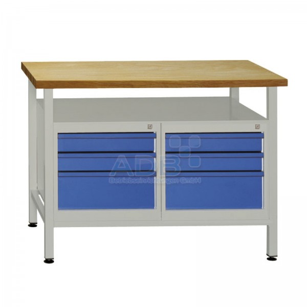 ADB Werkbank Werktisch Werkzeugtisch mit 6 Schubladen 1200x600x840 mm